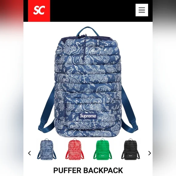 Supreme Puffer Backpack FW22 NWT